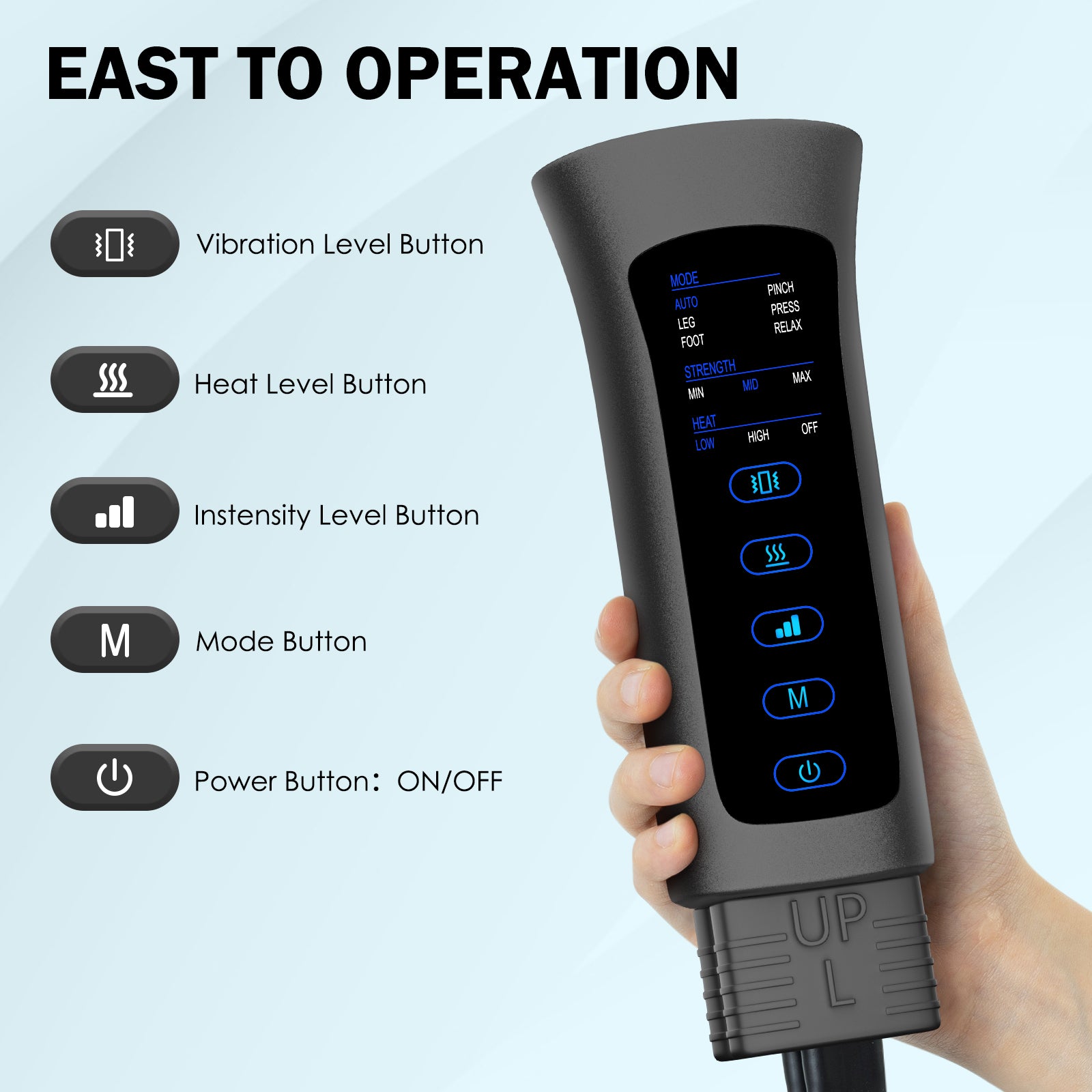 TOLOCO Leg Massager, Leg Massager with Air Compression for Circulation, Relaxation and Pain Relief with 6 Modes 3 Vibration, Full Foot Massager For Thigh Calf Feet